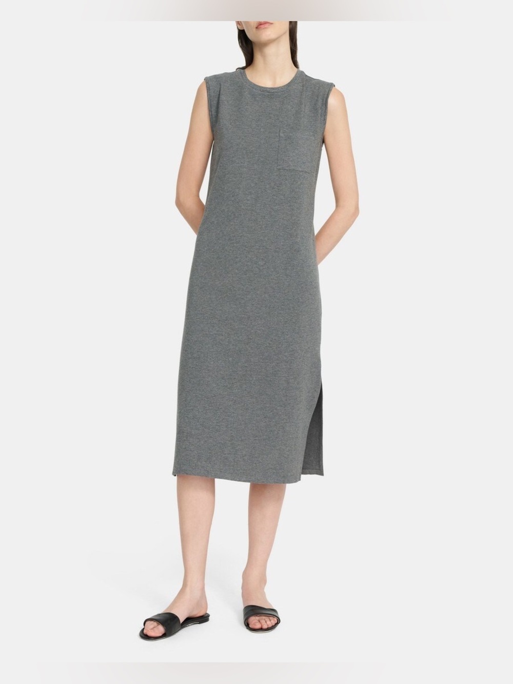 Theory Muscle T-Shirt Dress in Stretch Cotton
